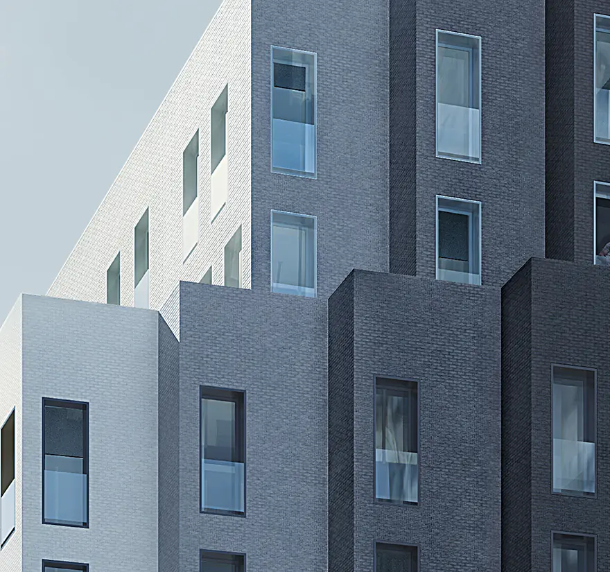 Apartment building grey shades